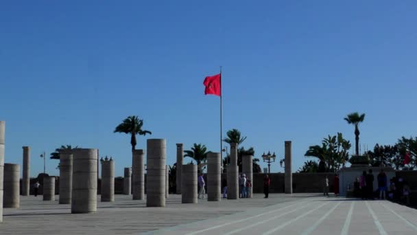 Nemzeti Zászló Rabat Marokkó — Stock videók