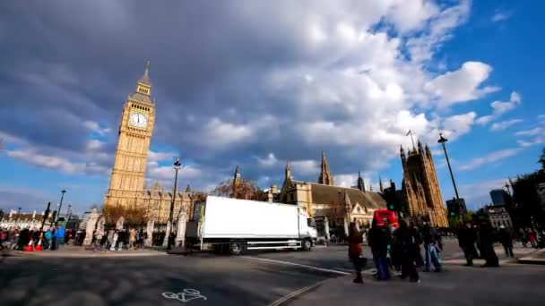 ロンドン イギリス ビッグベン ロンドン ウェストミンスターの4Kタイムラプスビッグベン トラファルガー広場 — ストック動画