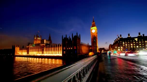 Zeitraffer Big Ben Und Westminster Abtei London Großbritannien Big Ben — Stockvideo