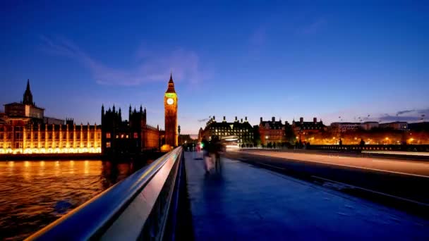 Time Lapse Big Ben Trafalgar Square London Storbritannien Big Ben — Stockvideo