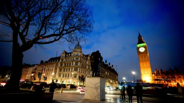 Big Ben Και Westminster Abbey Στο Λονδίνο Ηνωμένο Βασίλειο Big — Αρχείο Βίντεο