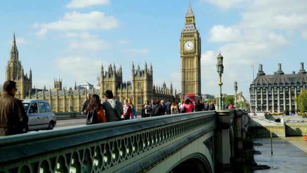 Londres Westminster Bridge Big Ben Imagens Alta Qualidade — Vídeo de Stock