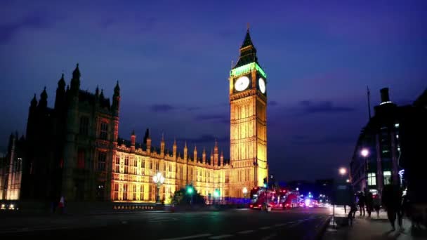 Casas Del Parlamento Big Ben Londres Timelapse Casas Del Parlamento — Vídeo de stock