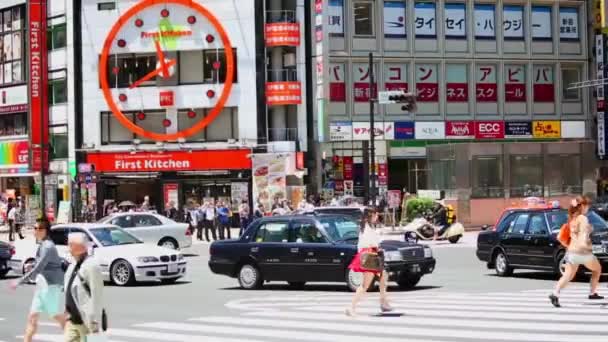 Busy Street Tokyo Japan High Quality Footage — Stock Video