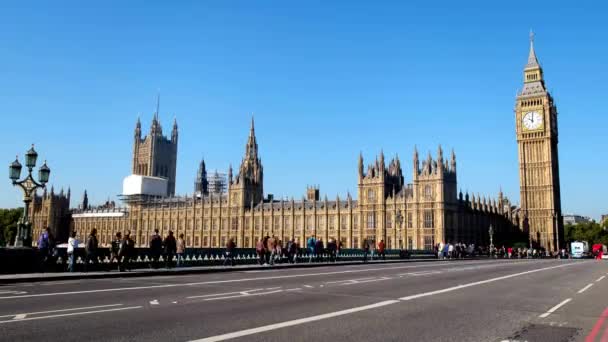 Big Ben Londyńskie Oko Opactwo Westminster Londynie Wielkiej Brytanii Big — Wideo stockowe