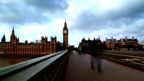 ビッグベンロンドン 議会の家 ウェストミンスター ロンドン イングランド — ストック動画