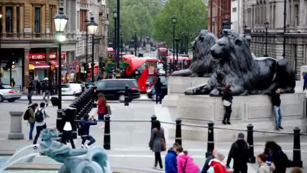 ロンドン イギリス ビッグベン ロンドン ウェストミンスターのビッグベン トラファルガー広場 — ストック動画