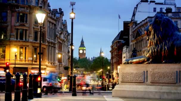 ロンドン イギリス ビッグベン ロンドン ウェストミンスターのビッグベン トラファルガー広場 — ストック動画