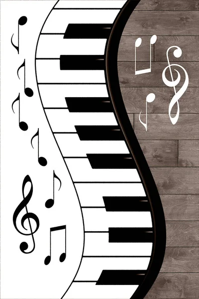 Fond Musical Avec Touches Piano — Photo