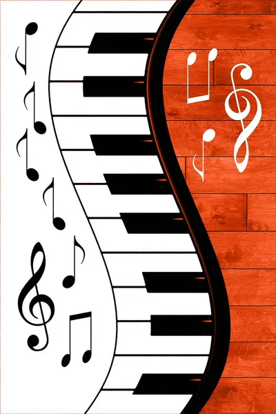 piano keyboard and musical notes. vector illustration