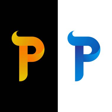 Modern P Letter logo tasarımı grafiker tasarımı