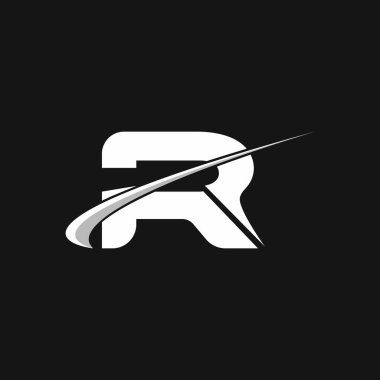 Beyaz R vektör harfi logo tasarımı