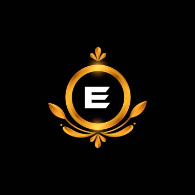 Yaratıcı eğri simge vektör elementi E logosuna sahip vektör şirketi E logosu