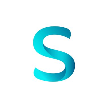 S harfi logo vektör tasarımı Mavi