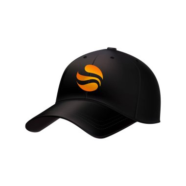 Siyah beyzbol şapkası tasarım sanat logosu 