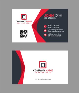 vektör kırmızı form ziyaret kartı