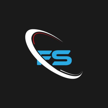 FS harfli logo tasarımı. Çember ve büyük harfli monogram logosuna bağlı baş harfler FS logosu. Teknoloji, iş ve emlak markası logosu için FS tipografisi