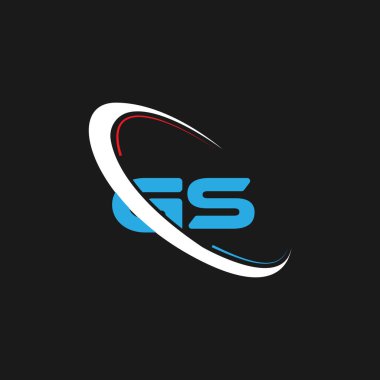 GS harfi logo tasarımı. Çember ve büyük harfli monogram logosuna bağlı GS logosu. GS teknoloji, iş ve emlak markası logosu tasarımı için tipografi
