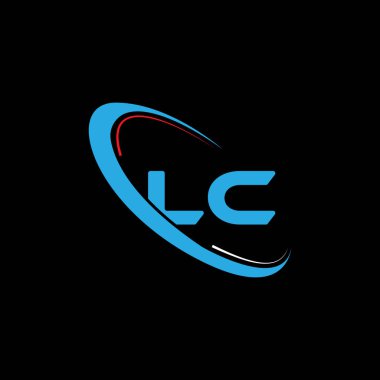 LC harfi logo tasarımı. Çember ve büyük harfli monogram logosuna bağlı ilk LC logosu. Teknoloji, iş ve emlak markası logosu tasarımı için LC tipografisi