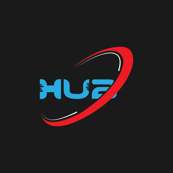 Буква Hub Дизайн Инициалы Hub Логотип Связан Кругом Логотипом Прописной Лицензионные Стоковые Векторы