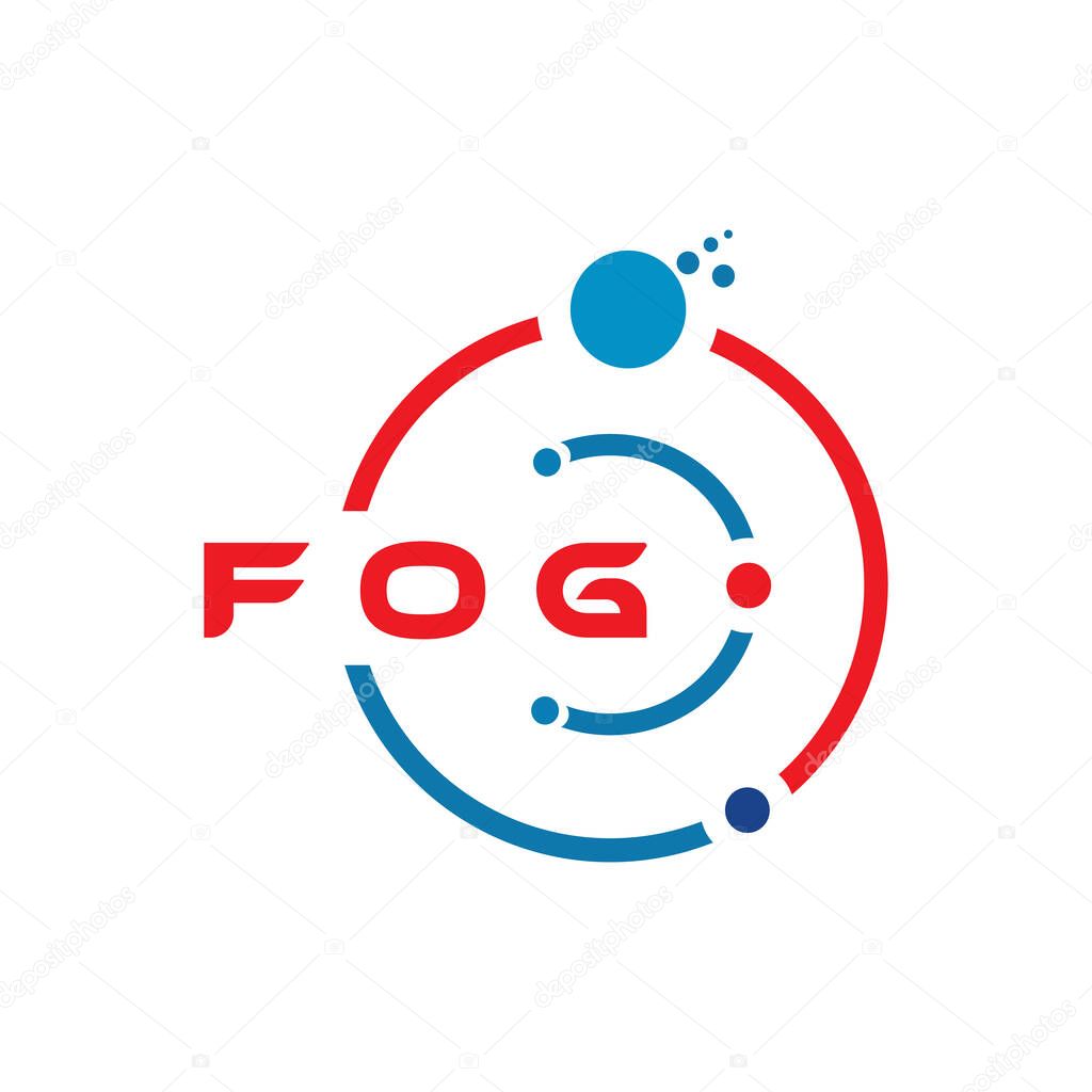 FOG letter technology logo design on white background. FOG creative initials letter IT logo concept. FOG letter design.