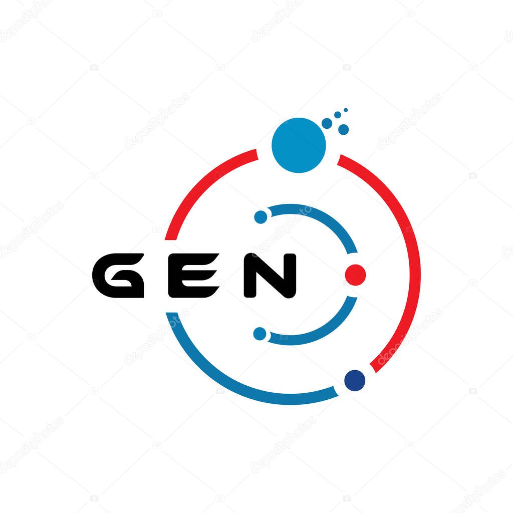 GEN letter technology logo design on white background. GEN creative initials letter IT logo concept. GEN letter design.