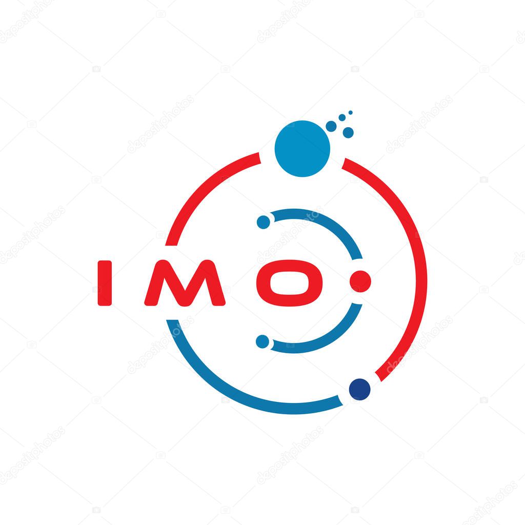 IMO letter technology logo design on white background. IMO creative initials letter IT logo concept. IMO letter design.