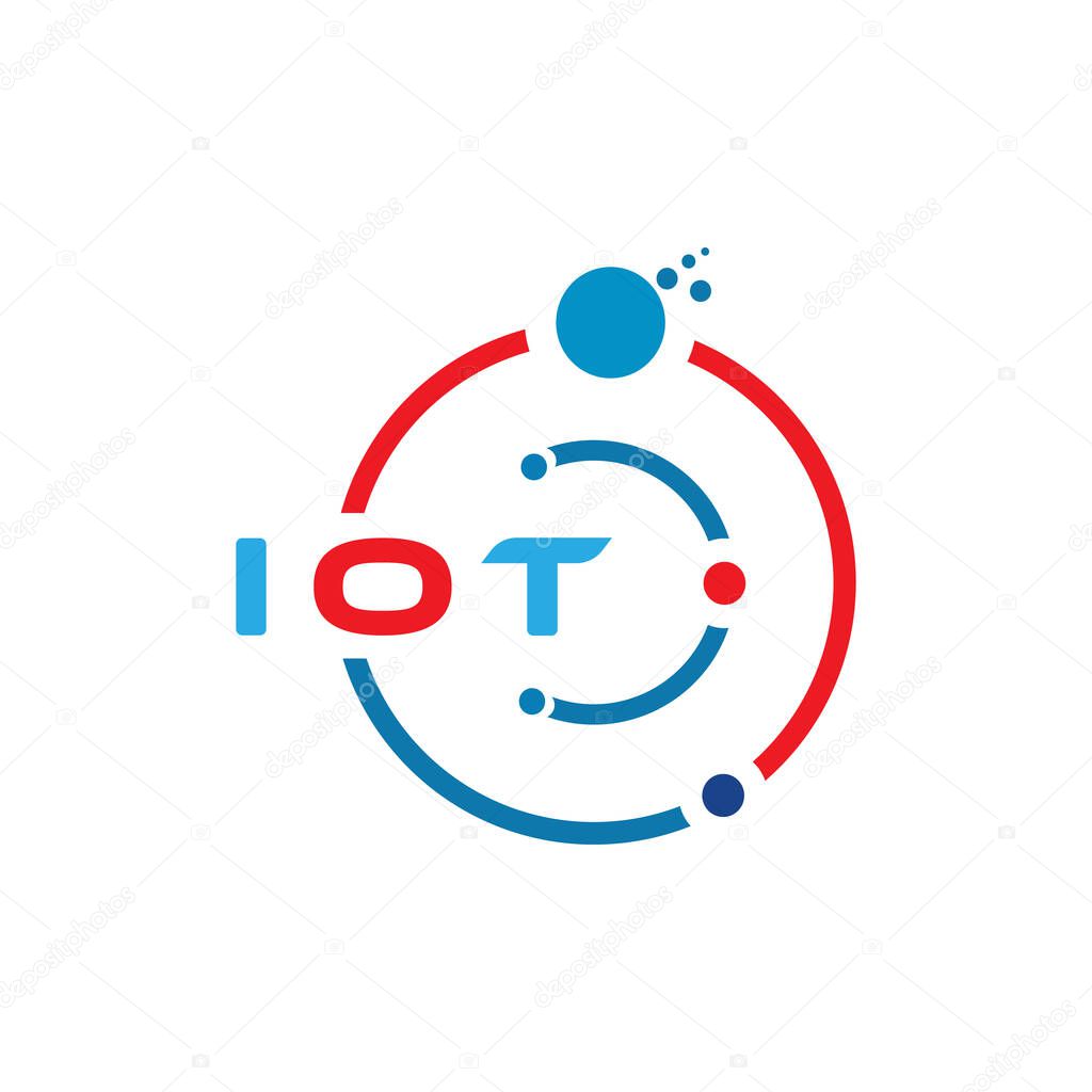 IOT letter technology logo design on white background. IOT creative initials letter IT logo concept. IOT letter design.