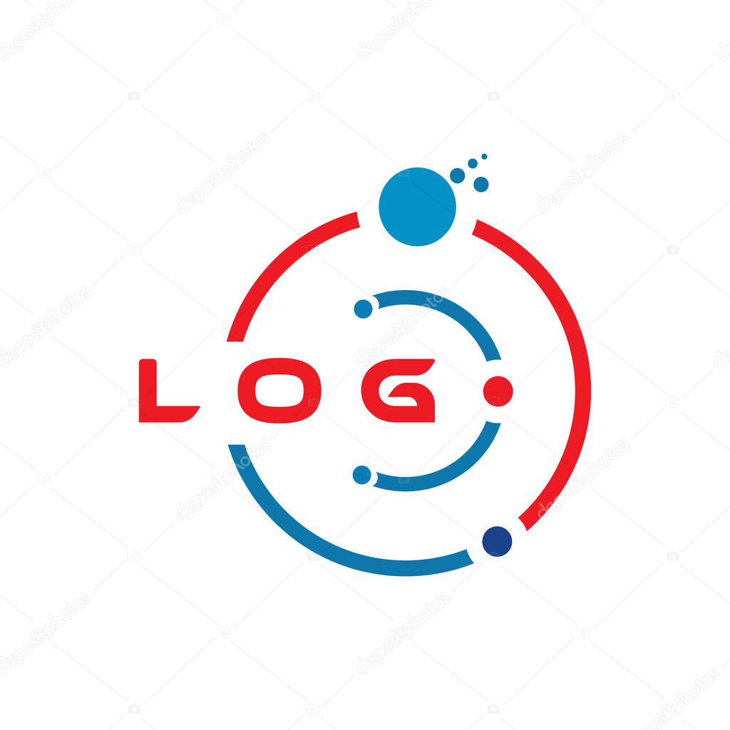 LOG letter technology logo design on white background. LOG creative initials letter IT logo concept. LOG letter design