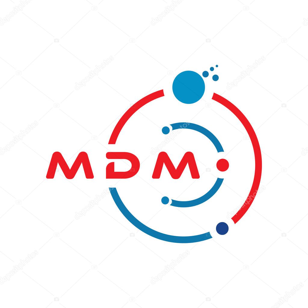 MDM letter technology logo design on white background. MDM creative initials letter IT logo concept. MDM letter design