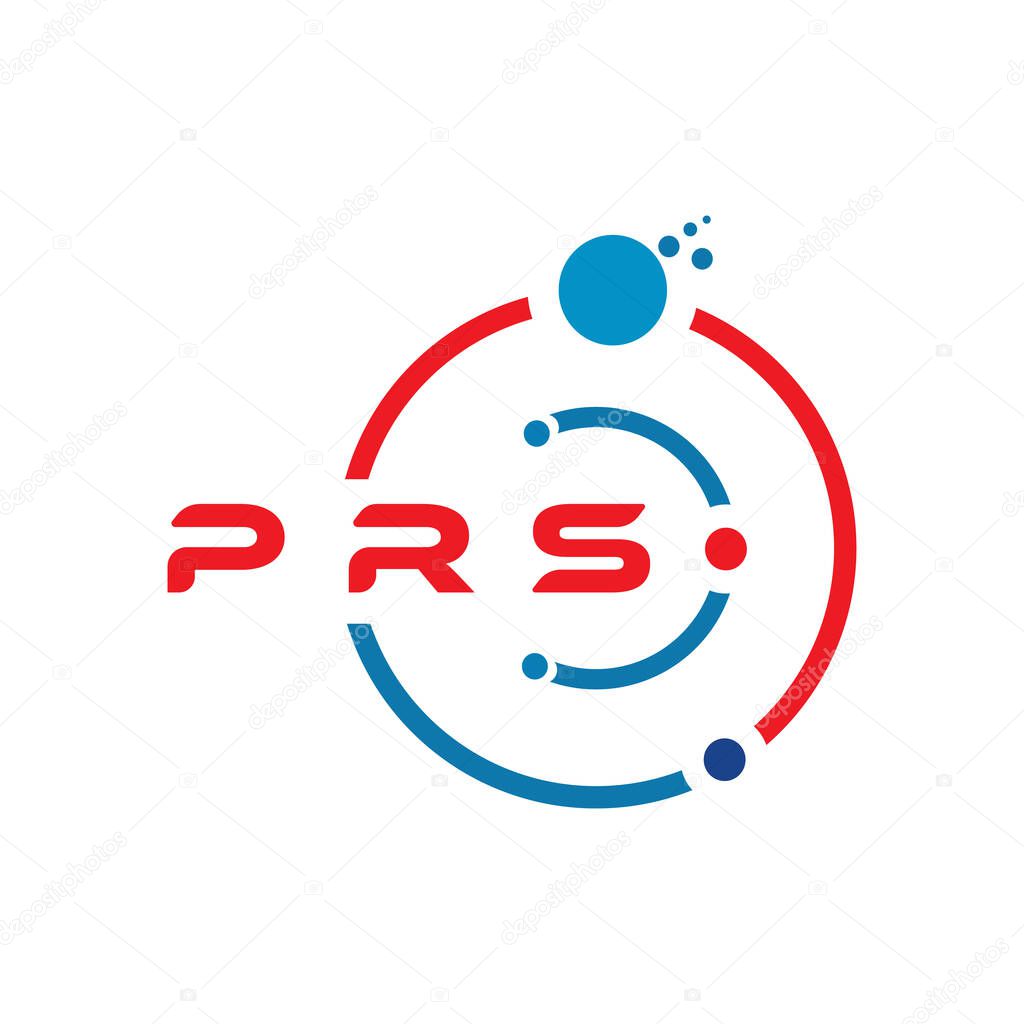 PRS letter technology logo design on white background. PRS creative initials letter IT logo concept. PRS letter design