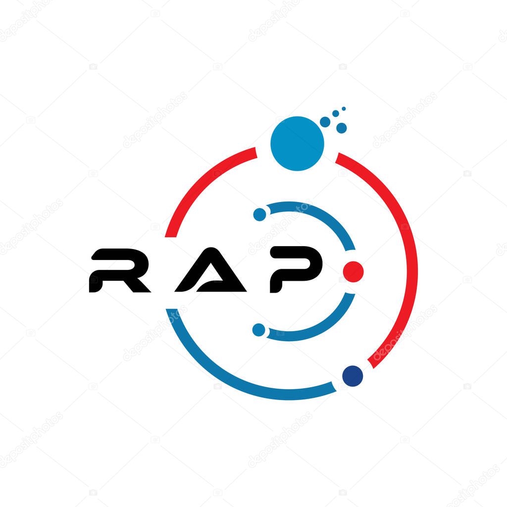 RAP letter technology logo design on white background. RAP creative initials letter IT logo concept. RAP letter design