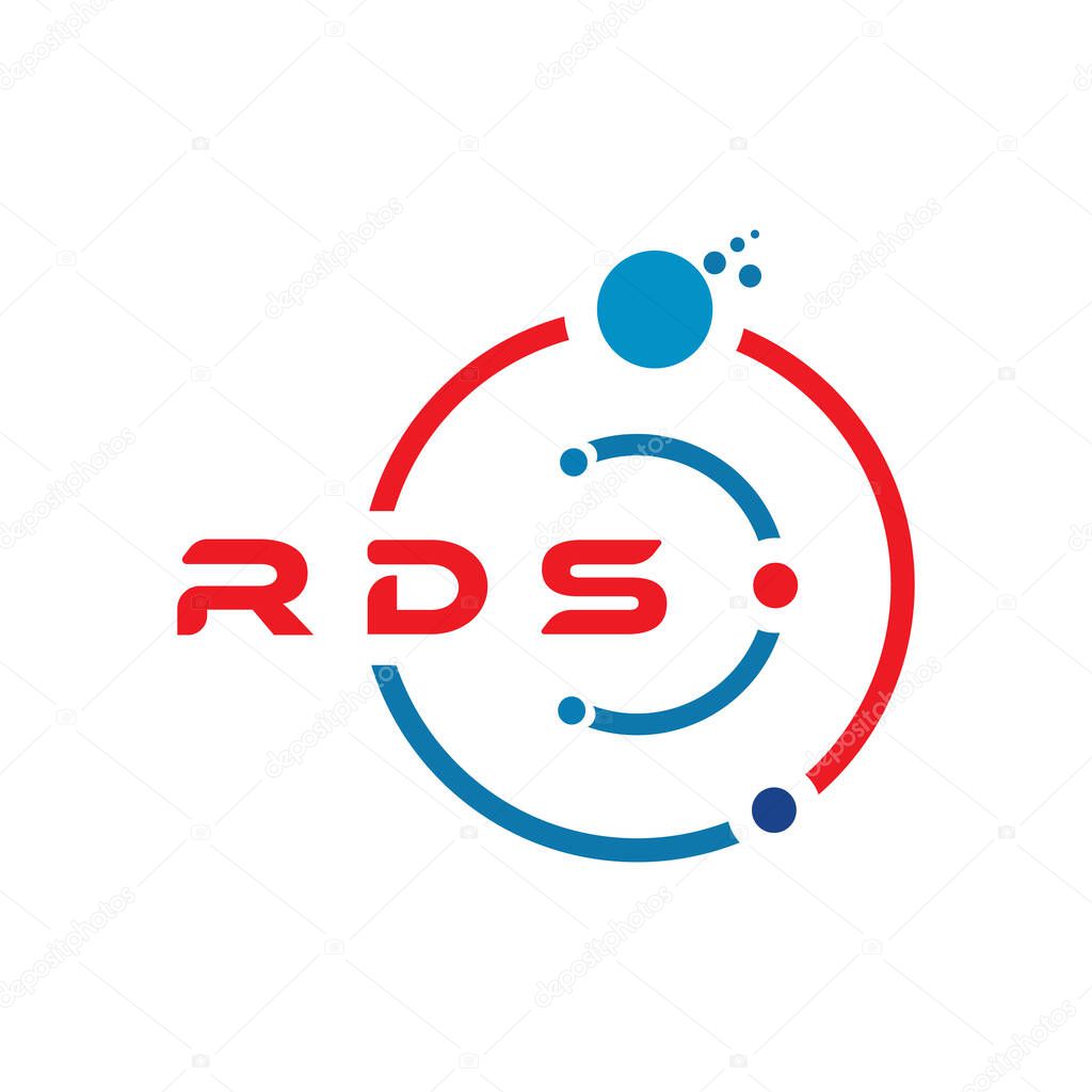 RDS letter technology logo design on white background. RDS creative initials letter IT logo concept. RDS letter design