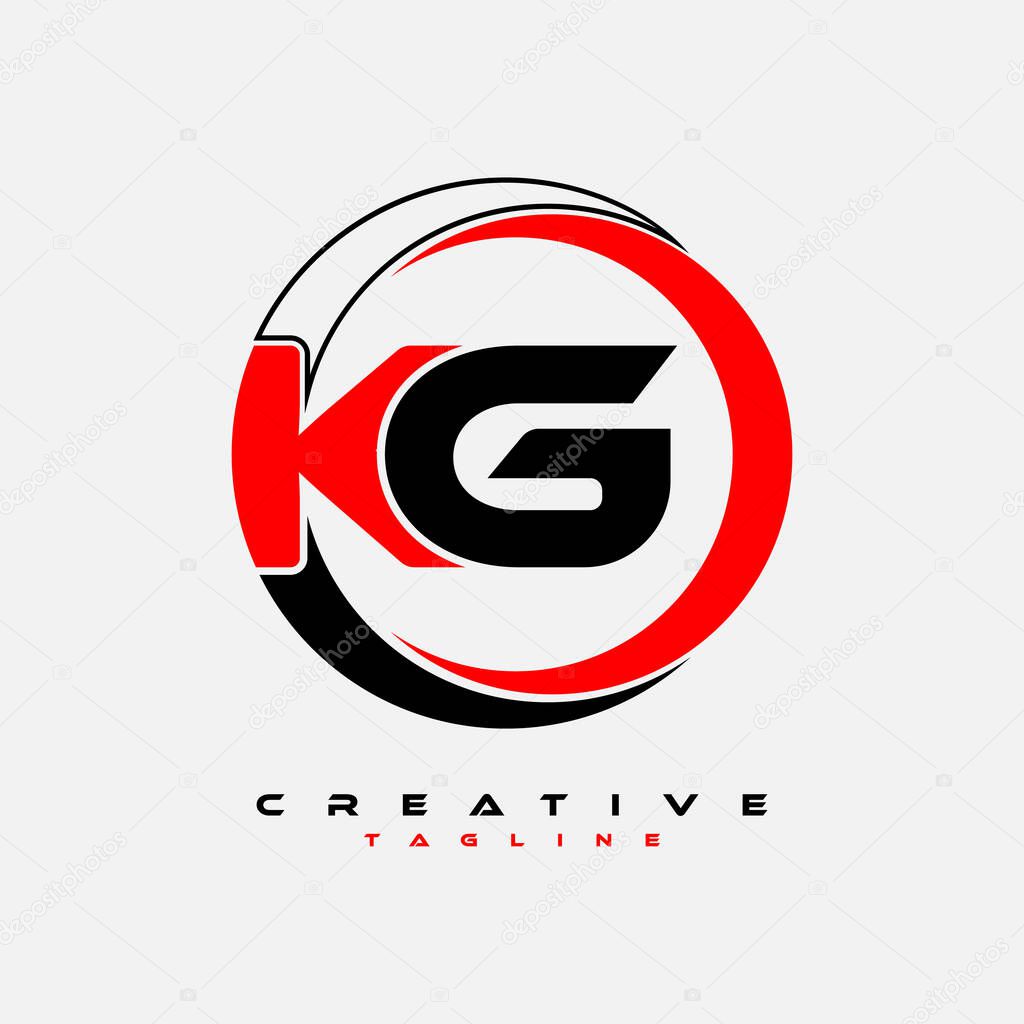 KG letter logo design on black background. KG creative initials letter logo concept. KG letter design.