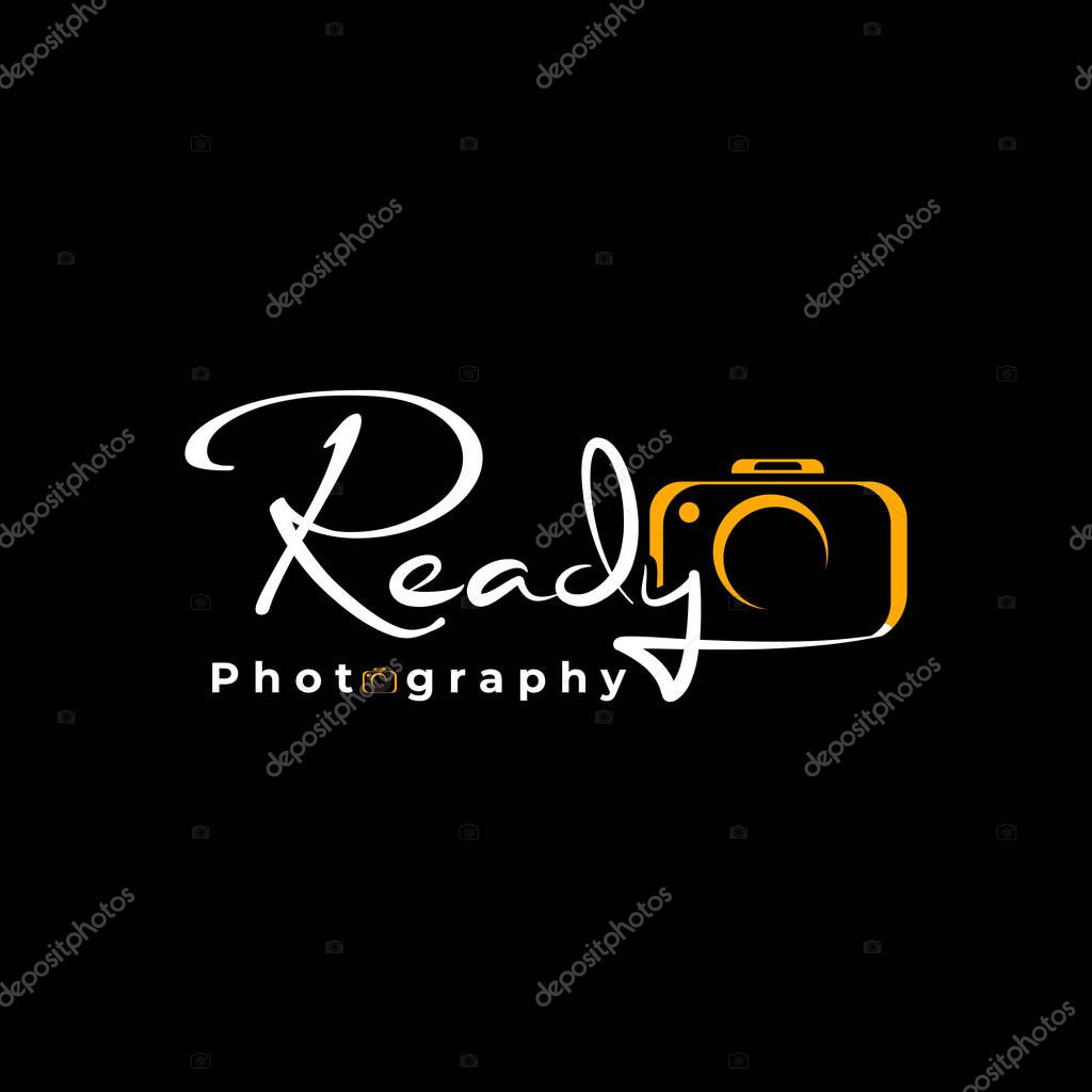 Ready Photography camera logo, modern photography signature logo icon vector Design