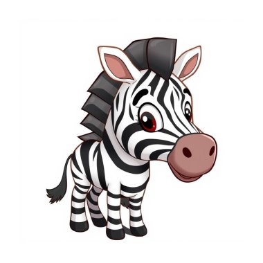 Zebra ile zebra, illüstrasyon, beyaz arkaplan üzerinde vektör.