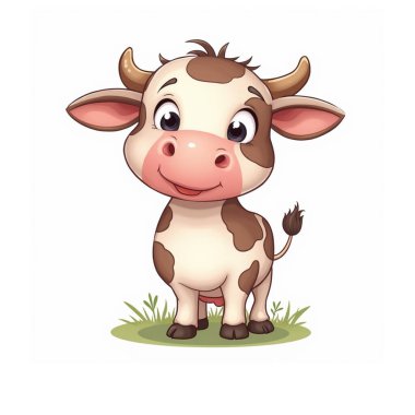 cute cow cartoon character illustration