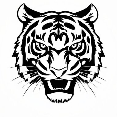 tiger head tattoo vector design