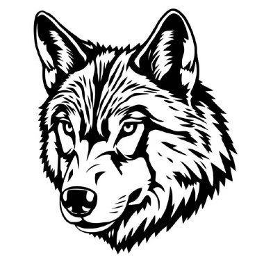 black head of wolf