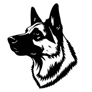 köpek kafası siyah ve beyaz çizimler