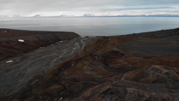 Magnificent Svalbard Spitsbergen Drone View Greenland Sea View Longyearbyen — Stock Video