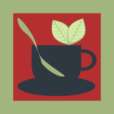 Avant-garde Tea Time: Red, Green and Black Elegance for Print, Websites and More