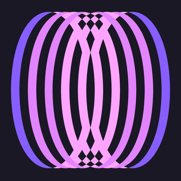 Avant-Garde Pink and Lilac Circles on Black - Abstract Vector Art