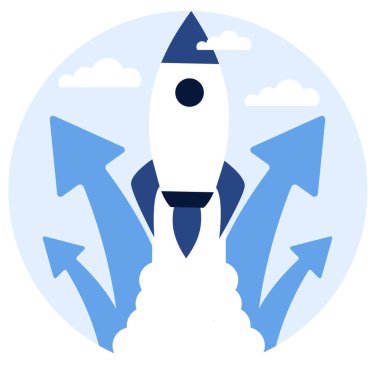  İş büyümesi, ticari girişim, iş satışları veya kâr artışı konsepti, büyüyen grafik, şirket geliştirme ve büyüme. İş büyümesi kavramı. Vektör illüstrasyonu.