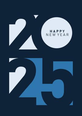 2025 tipografi tasarım konsepti. Mutlu yeni yıl 2025 kapak tasarımı afişler, posterler ve selamlar için şık ve güzel renklerle.