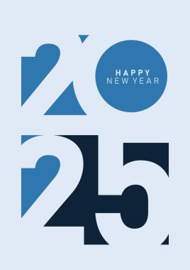 2025 tipografi tasarım konsepti. Mutlu yeni yıl 2025 kapak tasarımı afişler, posterler ve selamlar için şık ve güzel renklerle.