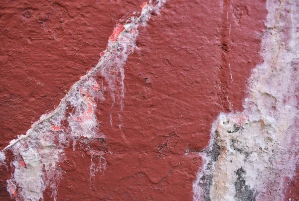 Texture Vecchio Muro Rosso Mattone Con Macchie Crepe Sfondo Vernice — Foto Stock