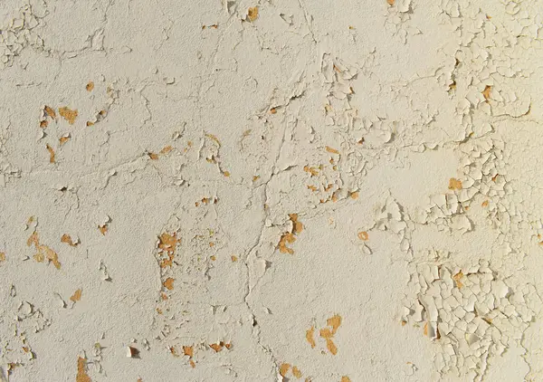 Υφή Ενός Παλιού Τσιμεντένιου Τοίχου Λεκέδες Και Ρωγμές Λευκό Ξεφλούδισμα — Φωτογραφία Αρχείου