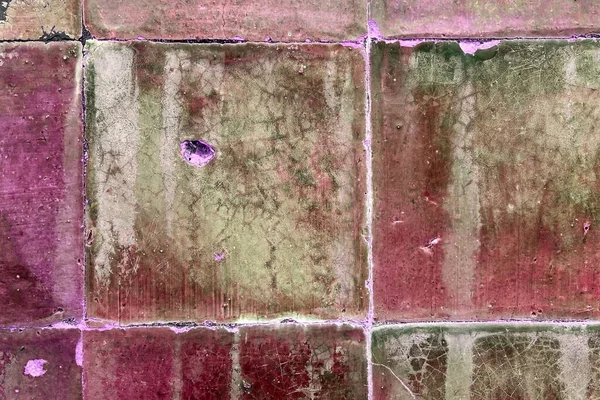 Πολύχρωμο Ραγισμένο Κεραμίδι Υφή Split Πλακιδίων Παλιά Vintage Δάπεδο Τοίχο — Φωτογραφία Αρχείου