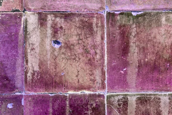 Kleurrijke Gebarsten Tegel Textuur Split Tegel Oude Vintage Vloer Muur — Stockfoto